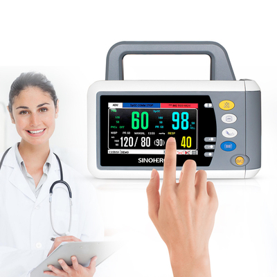 Plastic Portable Intra-Hospital Handheld Transport Patient Monitor XO Multipara Equipment Hospital Patient Monitor With Touch Screen