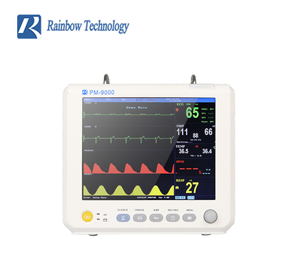 Wall Mounted Mini Cardic Light Weight Metal Medical Pathology Analysis Multi Parameter 8 Inch Patient Monitor